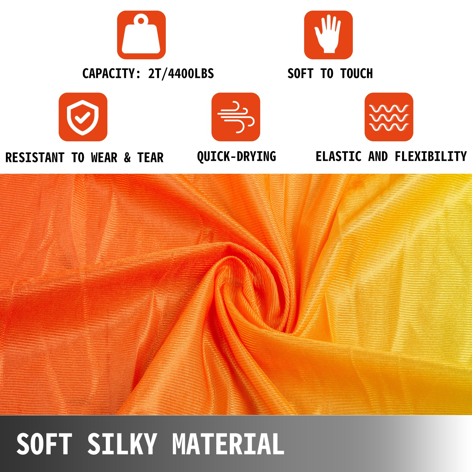 VEVOR 10x2,8M Luftyoga Hängematte Set Luftyoga Trapez Schaukel Lavendel Polyester Seide für Lufttanz Luftyoga Luft Yoga Zubehör Anfänger Fortgeschrittene(Rot Gelb)