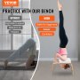 VEVOR Yoga Kopfstandbank Inversionsstuhl 136 kg Tragkraft für das Familien-Fitnessstudio, Kopfstandtrainer mit Holzrahmen und PU Polster, Stand-Yoga-Hocker für Kraft- und Gleichgewichtstraining Weiß