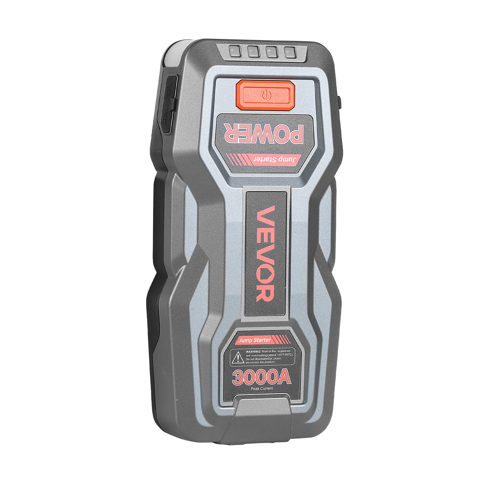 VEVOR Starthilfe Powerbank, Starthilfegerät 3000A Spitzenstrom mit LED-Taschenlampe & Kabel für Motor bis zu 9L Benzin/7L Diesel, Tragbarer Booster mit Schnellladung & Sicherheitsschutz für Notfall