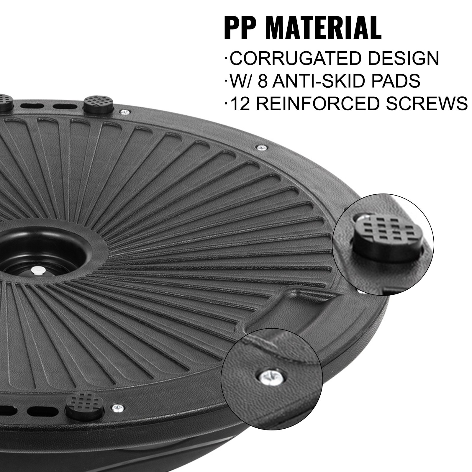 VEVOR Balance Ball Half Ball Balance Trainer Balance Trainer Krafttraining Balance Yoga Belastbarkeit Bis zu 500 KG Balance Bälle Fitness Übung mit Pumpe(Schwarz)