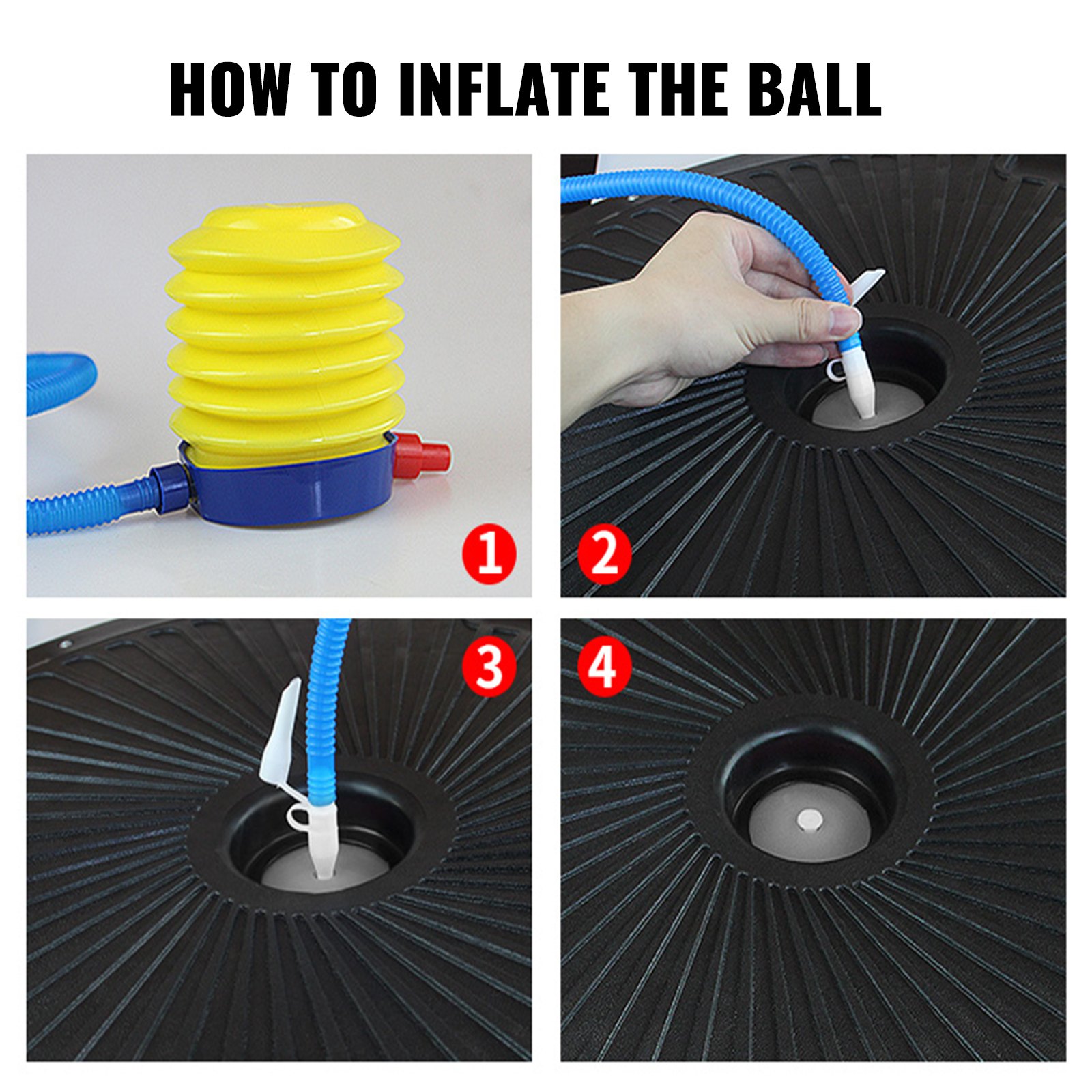 VEVOR Balance Ball Half Ball Balance Trainer Balance Trainer Krafttraining Balance Yoga Belastbarkeit Bis zu 500 KG Balance Bälle Fitness Übung mit Pumpe(Schwarz)