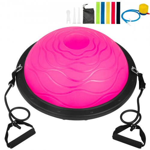 VEVOR Balance Ball Half Ball Balance Trainer Balance Trainer Krafttraining Balance Yoga Belastbarkeit Bis zu 500 KG Balance Bälle Fitness Übung mit Pumpe(Pink)