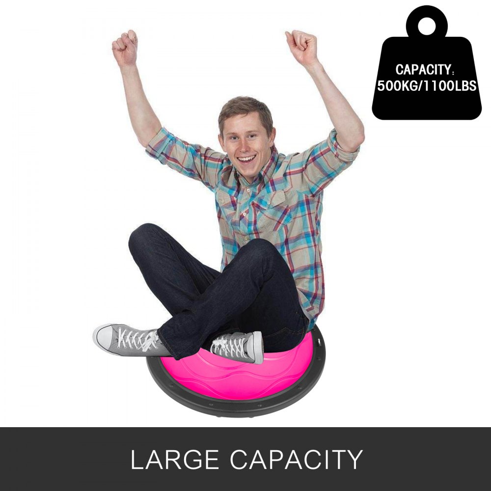 VEVOR Balance Ball Half Ball Balance Trainer Balance Trainer Krafttraining Balance Yoga Belastbarkeit Bis zu 500 KG Balance Bälle Fitness Übung mit Pumpe(Pink)