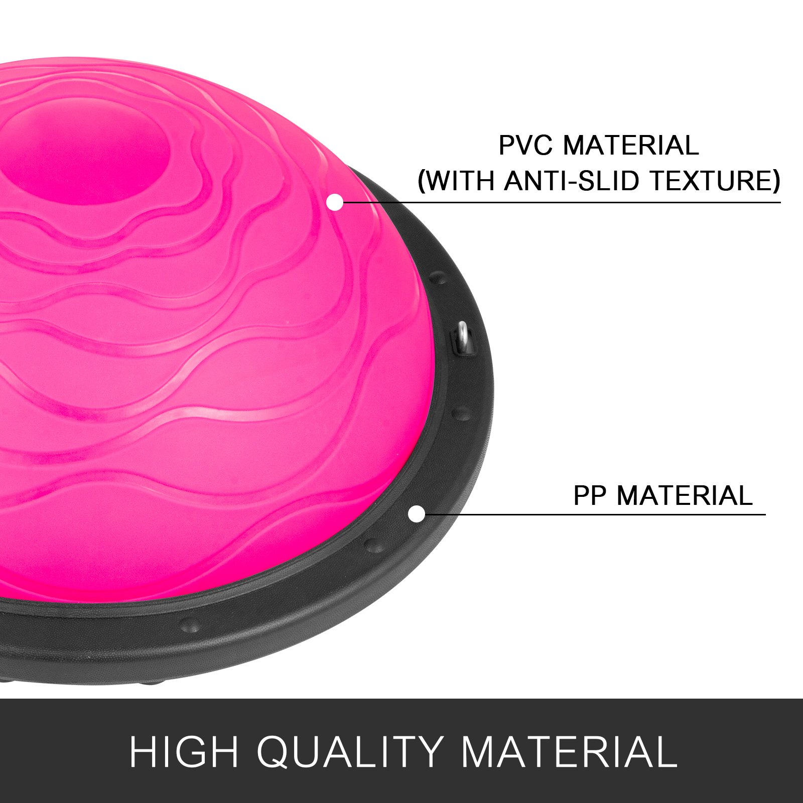 VEVOR Balance Ball Half Ball Balance Trainer Balance Trainer Krafttraining Balance Yoga Belastbarkeit Bis zu 500 KG Balance Bälle Fitness Übung mit Pumpe(Pink)