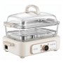VEVOR Elektrischer Dampfgarer 6 L mit 2 Garebenen Glas 1200 W Weiß, Gemüse- und Speisegarer für 1–3 Personen mit Voreingestellten Programmen und Startzeitvorwahl, für Gemüse, Meeresfrüchte und Reis