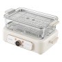 VEVOR Elektrischer Dampfgarer 6 L mit 2 Garebenen Glas 1200 W Weiß, Gemüse- und Speisegarer für 1–3 Personen mit Voreingestellten Programmen und Startzeitvorwahl, für Gemüse, Meeresfrüchte und Reis