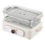 VEVOR Elektrischer Dampfgarer 6 L mit 2 Garebenen Glas 1200 W Weiß, Gemüse- und Speisegarer für 1–3 Personen mit Voreingestellten Programmen und Startzeitvorwahl, für Gemüse, Meeresfrüchte und Reis