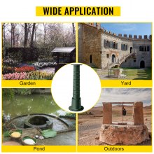 VEVOR Pumpenständer Gusseisen Ständer Schwengelpumpe 22,86x22,86x66cm Gartenpumpe Pumpenständer mit Sprühfarbe beschichtet Handpumpe Ständer 8mm dicke Rohrwand geeignet für Garten Teich Hof usw.