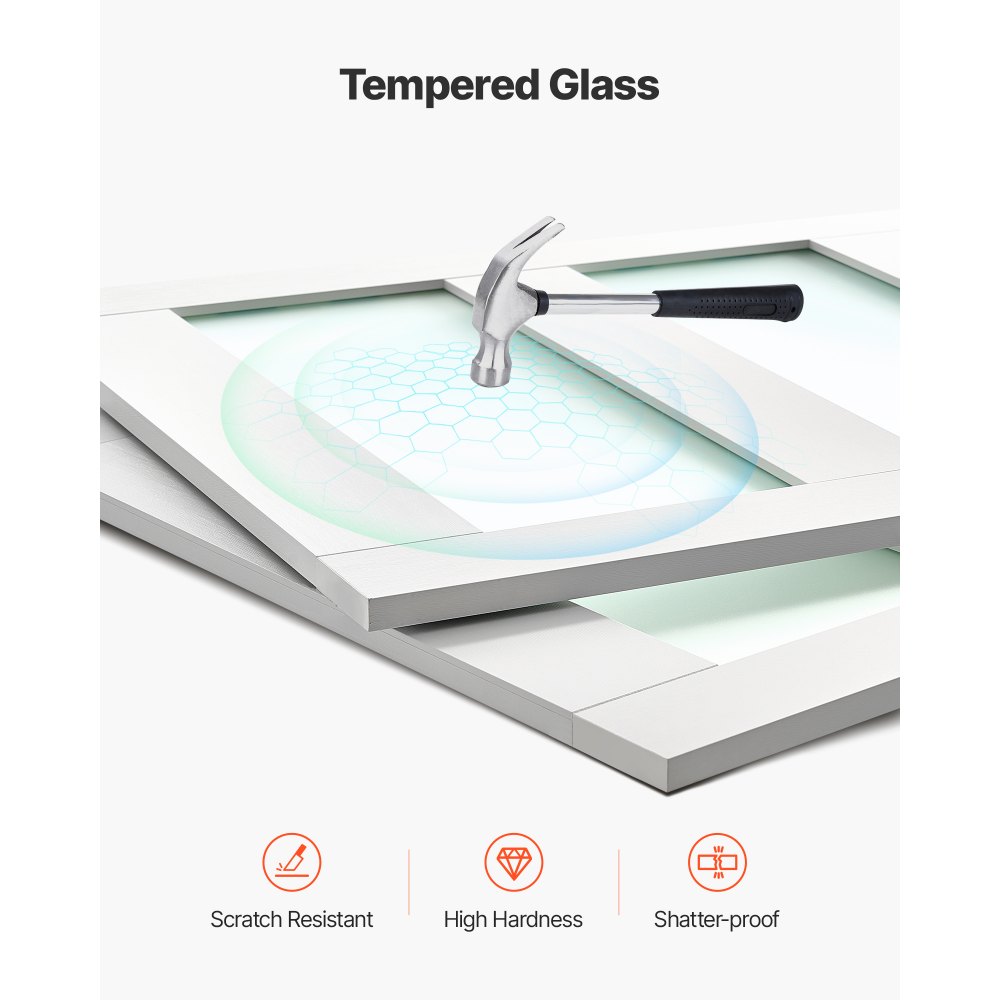 VEVOR Schiebetür 1219 mm x 2032 mm (passende Öffnungsgröße), Bypass-Schiebetüren aus Milchglas mit Hardware-Kit, Massivholz & MDF-Platte mit wasserfester PVC-Oberfläche für Schränke Weiß