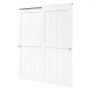 VEVOR Schiebetür Komplettset 2-tlg. 1524 mm (Doppeltür 787 mm) x 2032 mm, für Schränke Schlafzimmer Garderoben, Ganzholzkonstruktion mit Montageschienen & Bodenführung, Stilvoll & Platzsparend