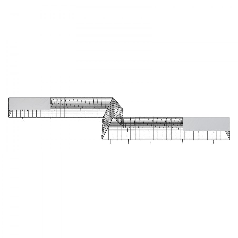 VEVOR Hühnertunnel, 729 x 200 x 61,5 cm Hühnerstall für den Hof, tragbare Freilaufgehege für draußen mit Eckrahmen, 2 Sets, geeignet für Hühner, Enten, Kaninchen
