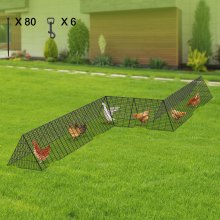 VEVOR Hühnertunnel, 729 x 200 x 61,5 cm Hühnerstall für den Hof, tragbare Freilaufgehege für draußen mit Eckrahmen, 2 Sets, geeignet für Hühner, Enten, Kaninchen