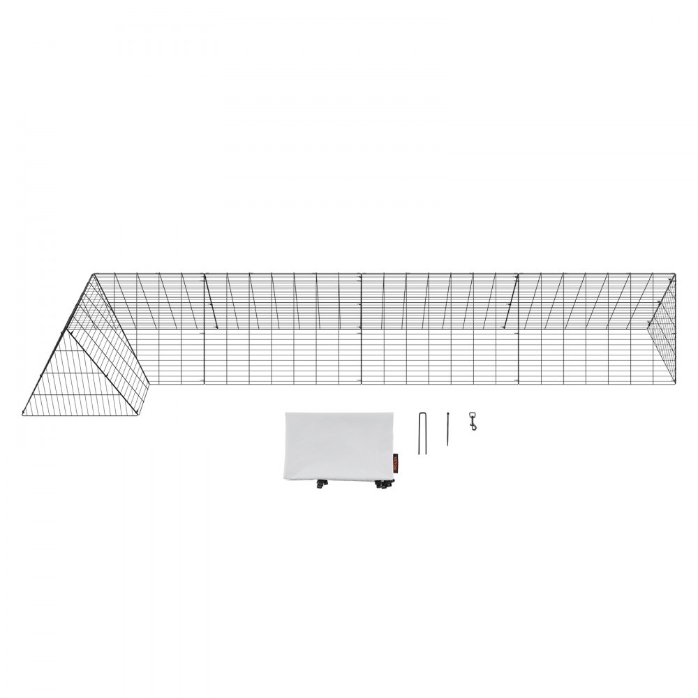 VEVOR Hühnertunnel, 400 x 100 x 61,5 cm (L x B x H) Hühnerkäfig für den Hof, tragbare Hühnertunnel für draußen mit Eckrahmen, Hühnerstall-Auslauf, geeignet für Hühner, Enten, Kaninchen