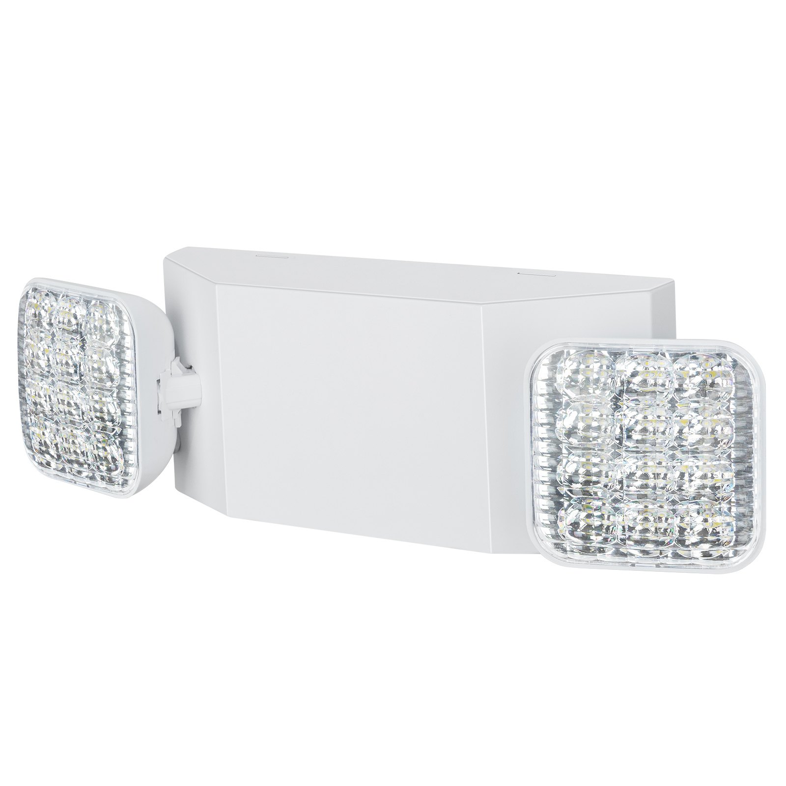 VEVOR 6er-Pack kommerzielle Notbeleuchtung, 3 W, weiße LED-Notausgangsbeleuchtung mit 180-Minuten-Backup-Batterie, verstellbarer 2-LED-Quadratkopf, Decken- oder Wandmontage für Stromausfälle in Unternehmen