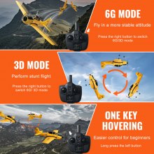 VEVOR RC Flugzeug Spielzeug Kinder EPP 2,4GHz 3D/6G Modus 4-Kanal-Steuerung