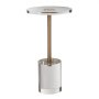 VEVOR Durchsichtiger Acryl-Beistelltisch, Acryl-Beistelltisch mit Solider Basis,  φ302 x 20 mm Runde Tischplatte, 543 mm Hoch, für Kaffee, Getränke, Essen, Snacks, Geeignet für Wohnzimmer, Esszimmer