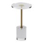 VEVOR Durchsichtiger Acryl-Beistelltisch, Acryl-Beistelltisch mit Solider Basis,  φ302 x 20 mm Runde Tischplatte, 543 mm Hoch, für Kaffee, Getränke, Essen, Snacks, Geeignet für Wohnzimmer, Esszimmer