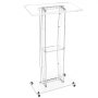 VEVOR Rednerpult Acryl Podium Stehpult Lesepult 785x330x1190 mm Transparent, für Klassenzimmer Kirchen Veranstaltungen Präsentationsständer mit Ablagefach Buchstopp Geräumiger Ablagefläche Lenkrollen