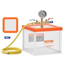 VEVOR 2 Gallonen Vakuumkammer, verbesserte Mehrzweck-Vakuum-Entgasungskammer aus Acryl, transparente Vakuumkammer, für Harzentgasung, Kieselgel-Entgasung, Gips-Entgasung und Vakuumextraktion