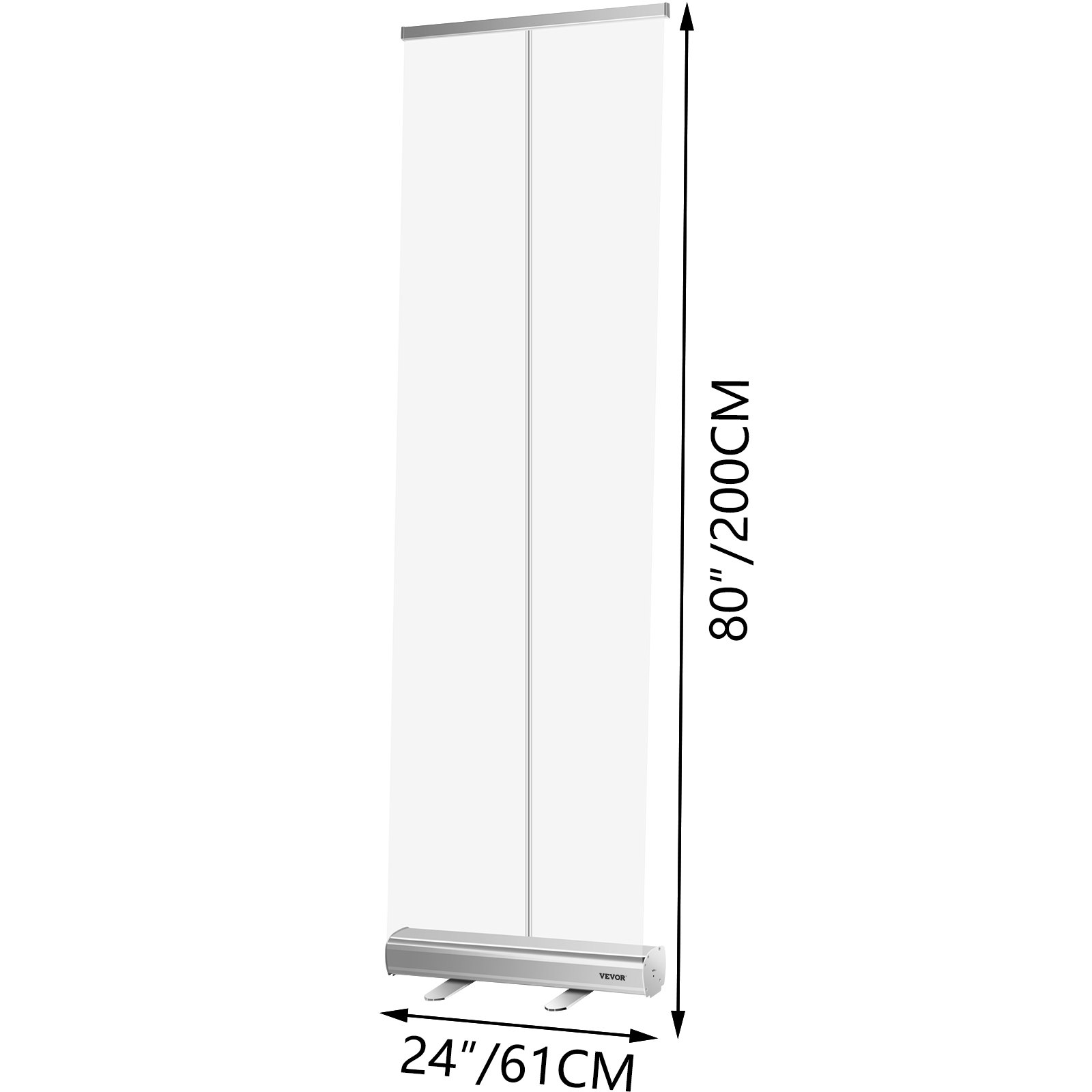 Vevor Bodenstehender Nieschutz Roll Up Transparent 61x200 Cm Tragbares Banner