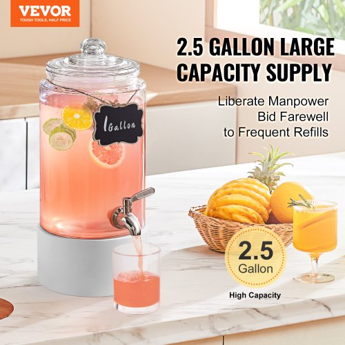 VEVOR 2x 11L Getränkespender – Doppelbehälter, Schlankes Standdesign, Ideal Für Partys & Restaurants