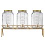 VEVOR Getränkespender (3 x 8 L) für Partys Saftspender (aus Glas) mit tropfsicherem Zapfhahn & Metallständer Wasserspender für Restaurants Partys, Limonade Eistee selbstgemachte Getränke Spender