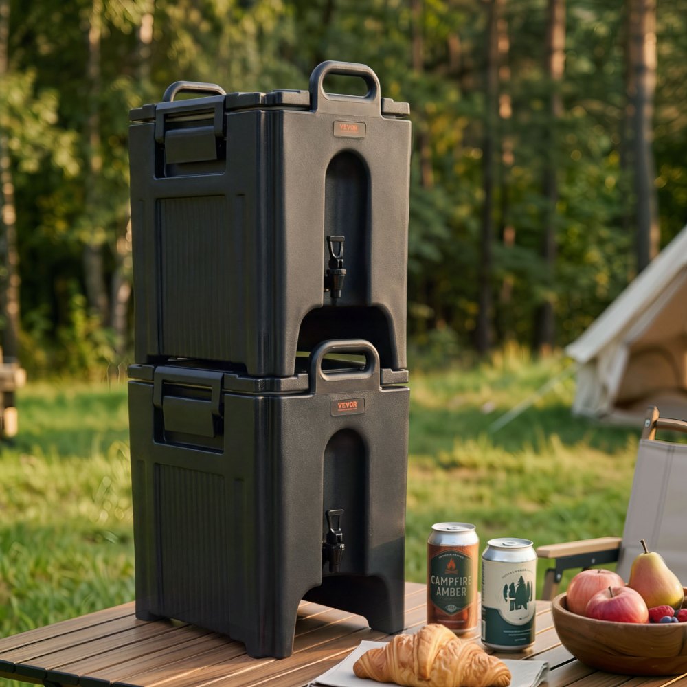 VEVOR Heiß- und Kaltgetränkespender Getränkespender 37,6 L, LDPE Heiß- und Kaltwasserbrunnen Großer Getränkespender mit Zapfen für Kaffee, Kalte Milch, Wasser, Saft usw. Isolierkanne 1-2 Personen