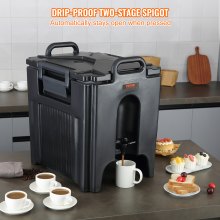 VEVOR Heiß- und Kaltgetränkespender Getränkespender 37,6 L, LDPE Heiß- und Kaltwasserbrunnen Großer Getränkespender mit Zapfen für Kaffee, Kalte Milch, Wasser, Saft usw. Isolierkanne 1-2 Personen