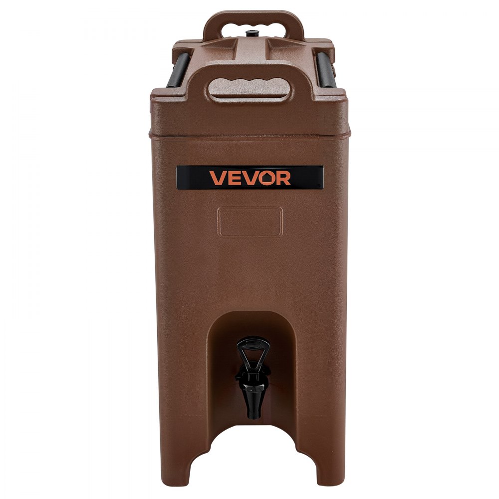VEVOR Insulated Beverage Dispenser, 5 Gal/19L Hot and Cold Beverage Server with Spigot & Handle, Food-Grade Thermal Drink Dispenser Cooler for Tea Coffee Water in Cafes & Restaurants, Brown