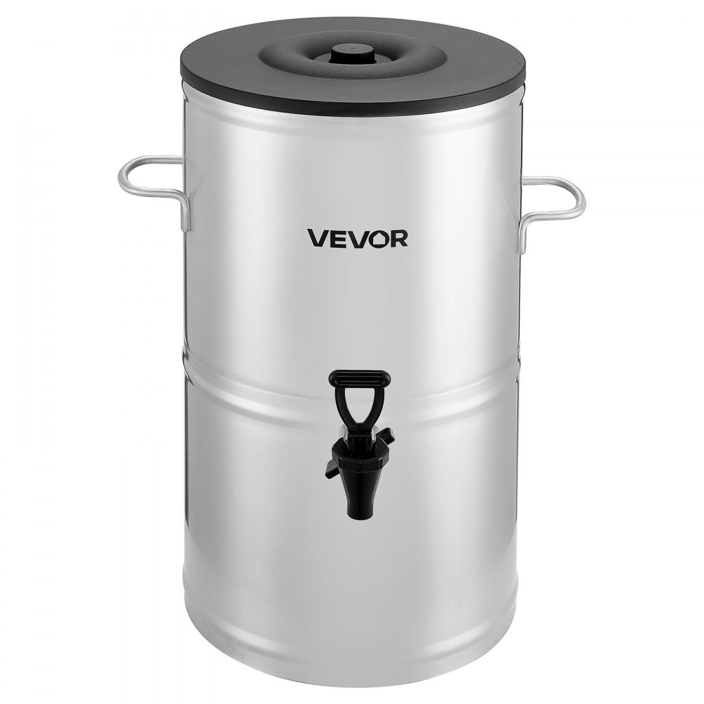 VEVOR Eisteespender Getränkespender aus 304 Edelstahl 15 L Getränkedispenser mit Zapfhahn & Griff, geeignet für heiße und kalte Getränke, für Eistee, Kaffee, Wasser in Cafés und Restaurants