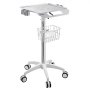 VEVOR Medizinwagen 30 kg Laborwagen Medizinischer Servicewagen 915–1125 mm, für Klinik Krankenhaus Labor, Pneumatischer Lift, Höhenverstellbar, Rollwagen mit Aufbewahrungskorb, 360° Schwenkbaren Rädern