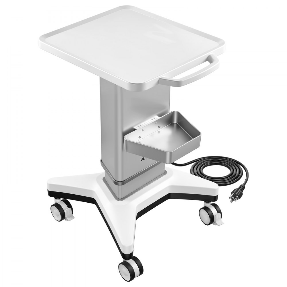 VEVOR Medizinwagen 50 kg Laborwagen Medizinischer Servicewagen 700–850 mm, für Klinik Krankenhaus Labor, Höhenverstellbar, Geräuscharmer Rollwagen mit 360° Schwenkbaren, Feststellbaren Rädern