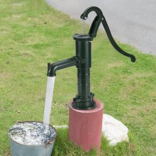 VEVOR Antik Vintage Schwengelpumpe manuell Handschwengelpumpe max. 6m Pumpentiefe Wasserpumpe Garten 40x15x65cm Handwasserpumpe Gusseisen Schwengelpumpe Grün geeignet für Teiche Höfe Gärten usw.
