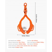 VEVOR Profi Forstzange 453kg 710mm Holzzange Hebezange Holzgreifer Schleppzange