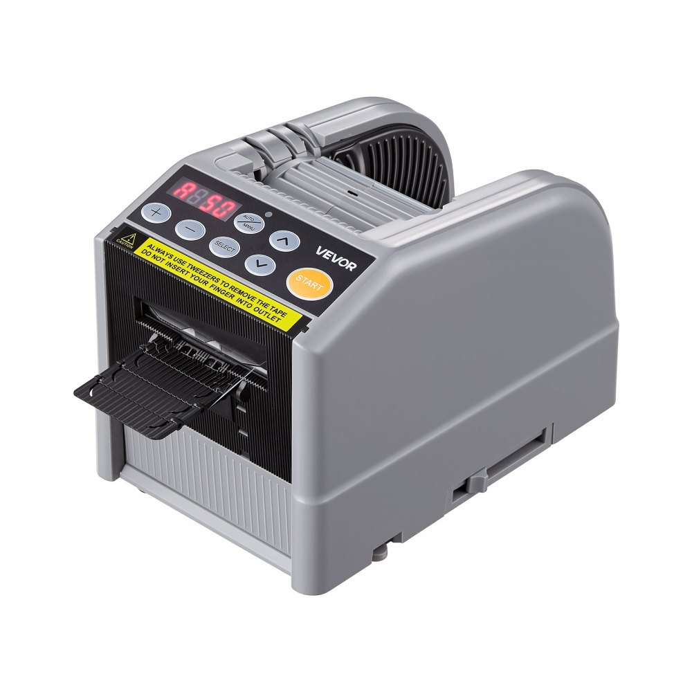 VEVOR Automatischer Klebebandspender mit 5-999mm Einstellbare Schnittlänge, Elektrischer Klebebandschneider für Verpackung Lagerung, 6-60mm Bandbreite, Geeignet für Bänder & Schleifen, Tastensteuerung