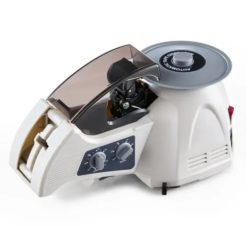 VEVOR Automatischer Klebebandabroller mit 10-60mm Einstellbare Schnittlänge, Elektrischer Bandschneider für Abdeckband Mylar-Klebeband Hochtemperaturklebeband, 5-25mm Bandbreite, Verpackung & Lagerung