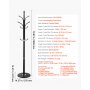 VEVOR Coat Rack Freestanding, Coats Tree Stand with Stable Marble Base & 6 Hooks, Free Standing Hall Coat Rack for Entryway, Bedroom, Office, Living Room, Modern Clothes Hanger for Coats, Hats, Bags