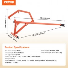 VEVOR Fällheber 1219mm Stammheber Forsthaken Stammwender Fällhilfe max. φ63,5cm