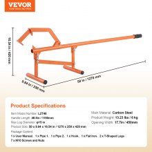 VEVOR Fällheber 1180mm Stammheber Forsthaken Stammwender Fällhilfe max. φ38cm