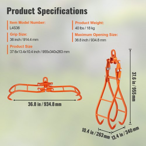 Lfhelper Forstzange Für Baumstämme – 1500 Kg Tr Produktbild-Vorschau 2