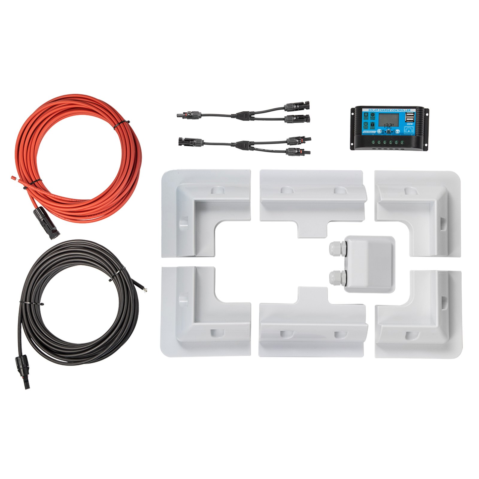 Vevor 2 Stk. Solarpanel Kit Monokristallin Solarmodul 100w 18v 5,56a 96x67x3,5cm