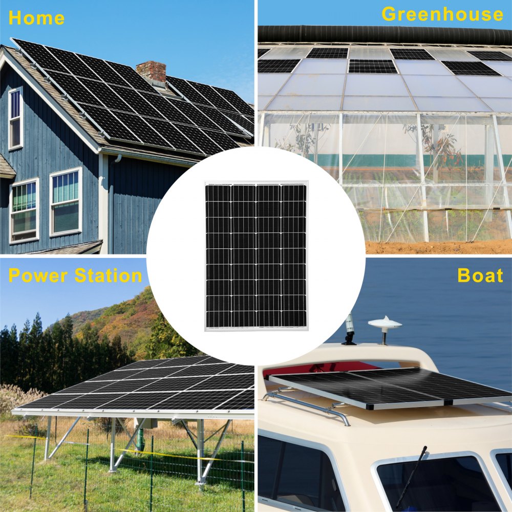 Vevor 2 Stk.solarpanel Kit Monokristallin Solarmodul 150w 18v 8,33a 148x67x3,5cm