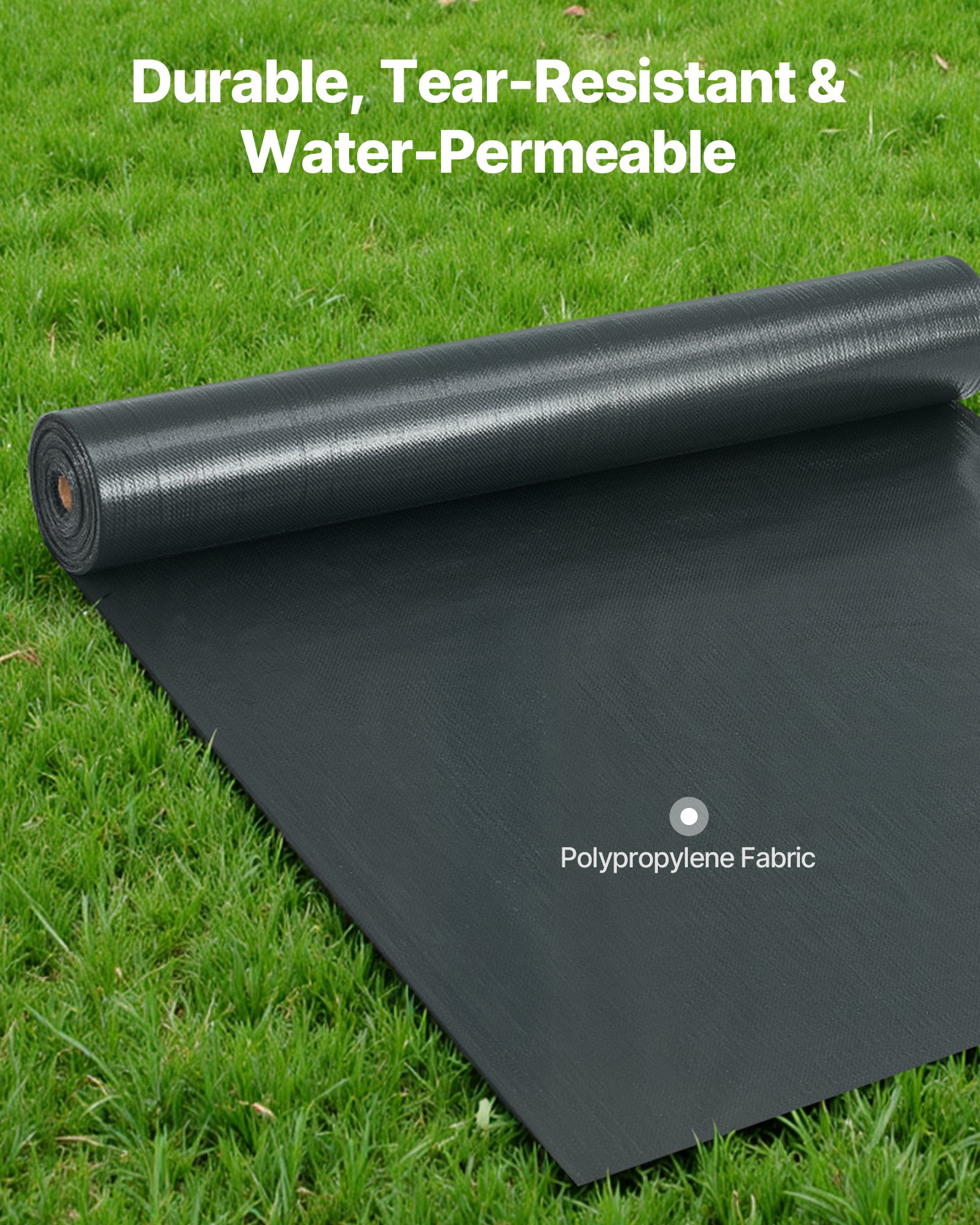 VEVOR Silt Fence Fabric Roll, 0.91 x 152.4 m Erosion Control Fencing, Industrial Grade Tough Polypropylene Fabrics for Sediment Retention, Temporary Fabric for Construction Job Sites