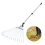VEVOR Laubrechen, 15 Zinken, Gartenrechen für Rasen mit 570 mm breitem Kopf & 81–160 cm verstellbarer Stange, Fächerbesen zum Entfernen kleiner Blätter für Gartenarbeit, Camping, Hof, Gras