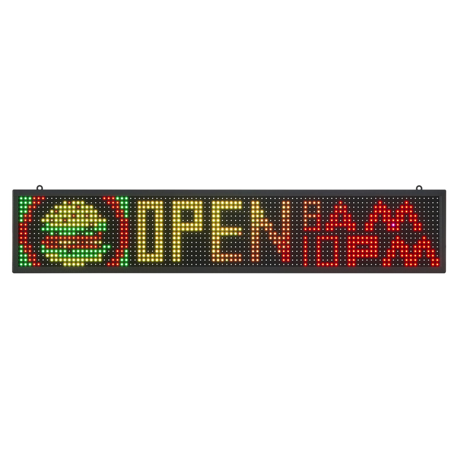 VEVOR programmierbare LED Zeichen P10 Vollfarbe flexibles digitales Scrolling Panel, DIY Anzeigetafel mit benutzerdefiniertem Textmuster und GIF & Bluetooth App Steuerung (990 x 190 x 55 mm)