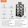 VEVOR 5-Tier Media Stand, Media Stand for DVD Players/Cable Boxes/Game Consoles, Audio Component Cabinet, Stereo Component Rack Cabinet, Height-Adjustable Media Storage Cabinet