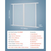 VEVOR Fliegengitter für Wohnmobil-Türen (800 x 723,9 mm) Türgitter, verstärktes & atmungsaktives Schutznetz aus Aluminiumlegierung für Haustieren weiß