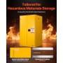 VEVOR Feuerlöschschrank feuerlöschfähiger brennbarer Lagerschrank (246 L) mit verstellbarem Regal, Feuerlöschschränke aus kaltgewalztem und verzinktem Stahl, Gelb Schutzschrank Gefahrstoffschrank