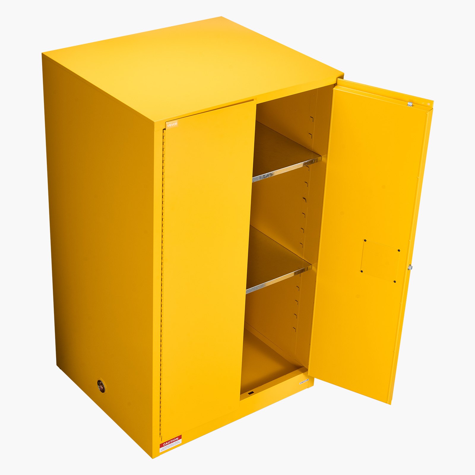 VEVOR Flammable Cabinet, 96.4 x 86.4 x 165.1 cm, 65 Gallon Flammable Storage Cabinet with Adjustable Shelf, Cold-Rolled and Galvanized Steel Fire Cabinets, for Commercial Industrial Home Use, Yellow