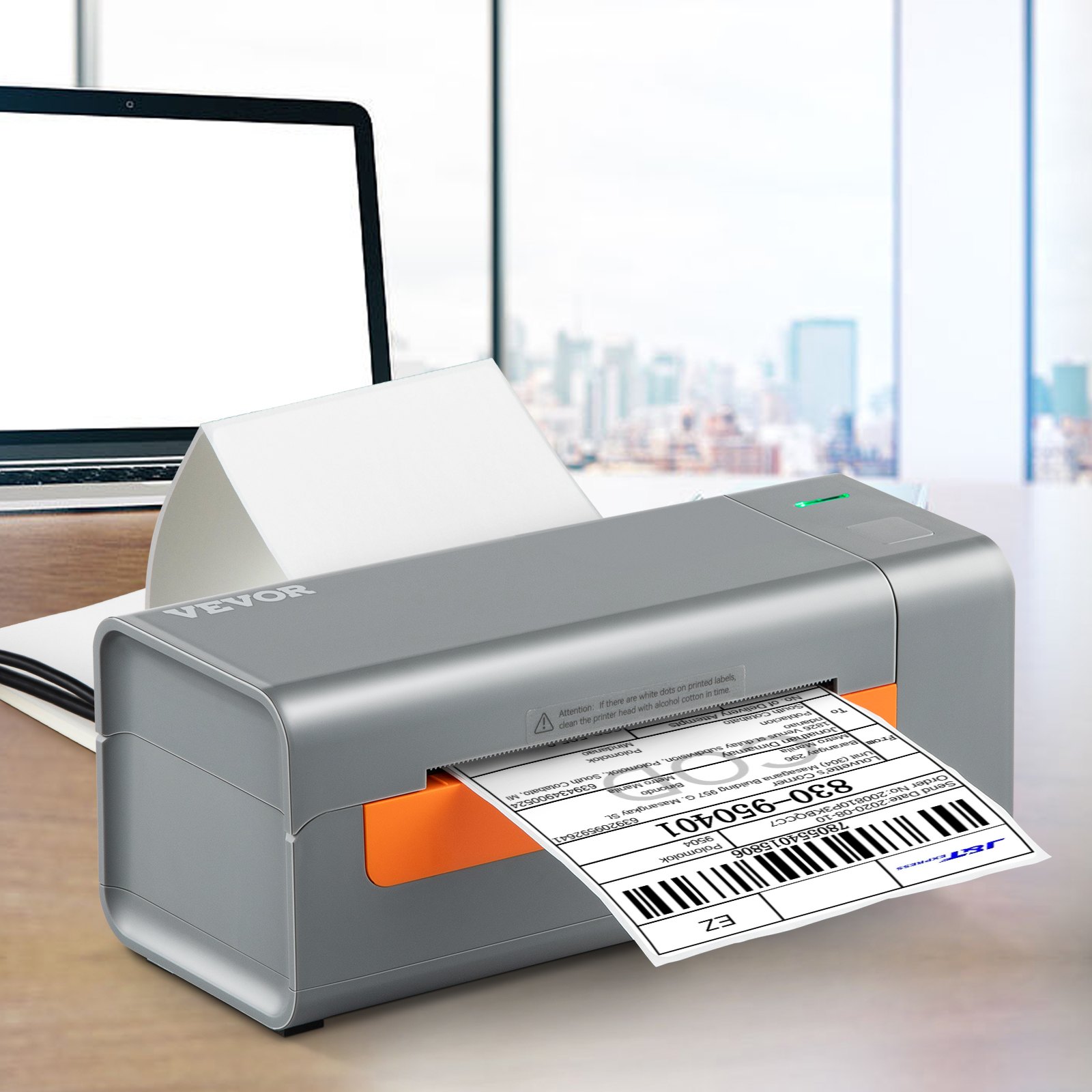 VEVOR Etikettendrucker 40-108mm Thermodrucker 203DPI Labeldrucker 150mm/s Versandetiketten Drucker Thermo-Direkt Edikettendruckgerät USB Automatische Etikettenerkennung Windows Mac OS Linux Chromebook